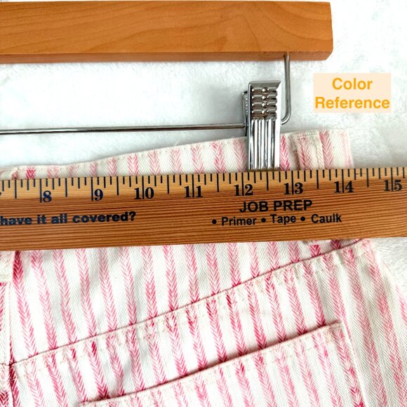Faherty Topsail Shorts Womens 27 Pink Railroad Stripe High Rise Pockets NEW - Picture 4 of 9